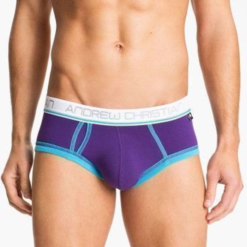 Мужские трусы брифы фиолетовые Andwer Christian Tighty Whitie Punked Brief Purple AC3-M120