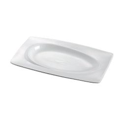 Блюдо прямоугольное 30,2*17,6 см h3,2 см с бортом Asymmetry белое фарфор NEW P.L. [4]