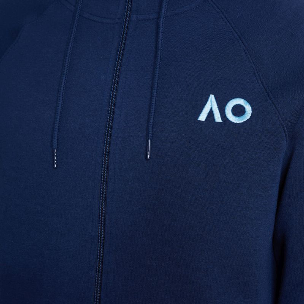 Мужская теннисная кофта Australian Open Zip Hoodie Round Logo - navy