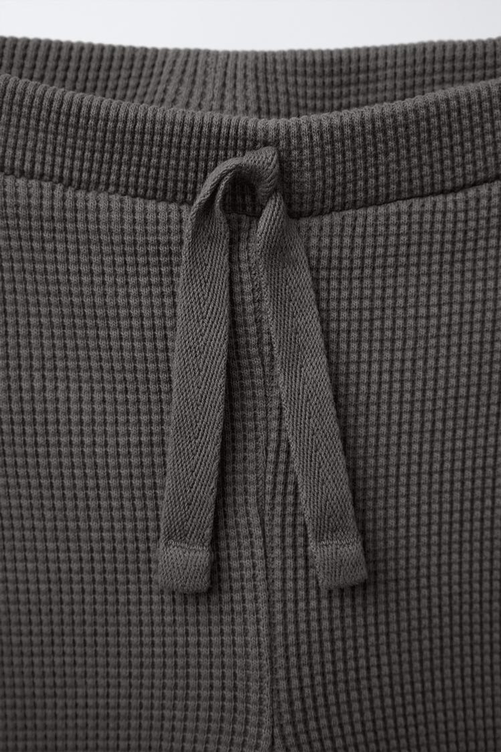 ZARA ЛЕГИНСЫ ИЗ РИФЛЕНОГО ТРИКОТАЖА С КРУЖЕВОМ, СЕРЫЙ