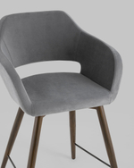 Стул полубарный Саймон велюр тёмно-серый