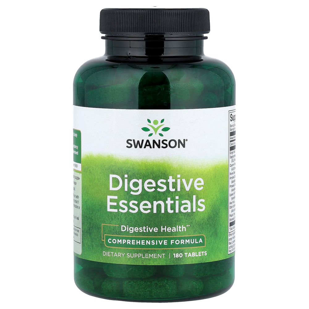 Swanson, Digestive Essentials, добавка для пищеварения, 180 таблеток