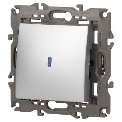 Выключатель ЭРА Elegance 14-1102-03 с подсветкой 10АХ-250В IP20 алюминий