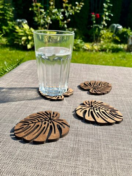 Подставка под стакан/кружку (бирдекель) "Лист монстеры"