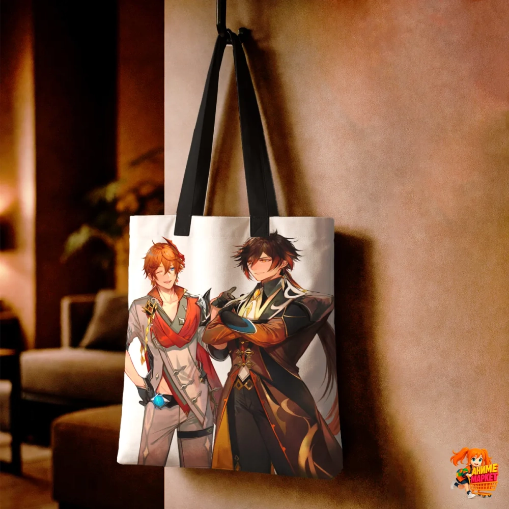 Сумка шоппер с принтом Genshin Impact