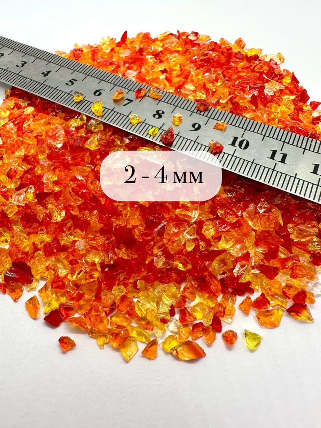 Стеклянная крошка Алая микс фракция № 2