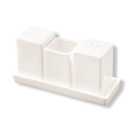 Набор для специй 3 предмета на подставке белый фарфор P.L. Proff Cuisine [4]