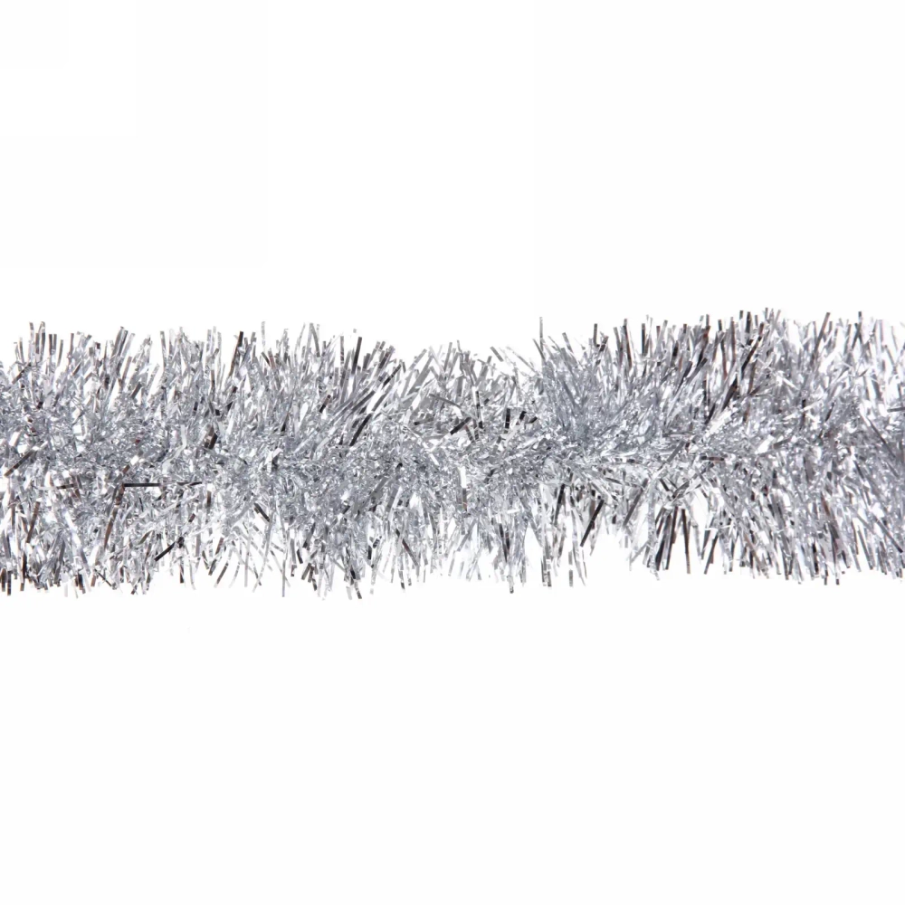 Мишура 2 м 6 см «Изумрудный блеск», Серебро