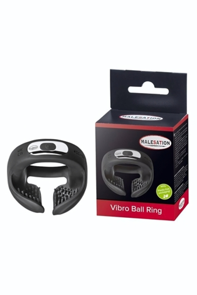 Эрекционное виброкольцо Malesation Vibro Ball Ring черное 6 см