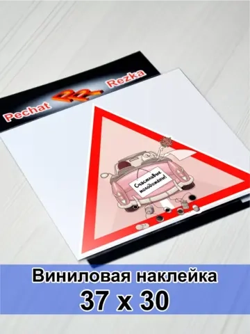 Наклейка - В машине молоджены