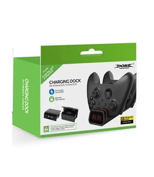 Зарядная станция Dobe для 2-х контроллеров XBOX One S/X, 2 аккумулятора, с индикаторами, TYX-19006X