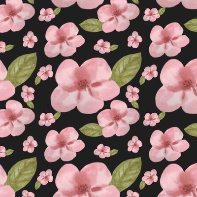 Цветы вишни с листьями