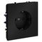 Розетка встраиваемая Voltum S70 с заземлением и защитными шторками, 16А, (черный матовый) VLS040208