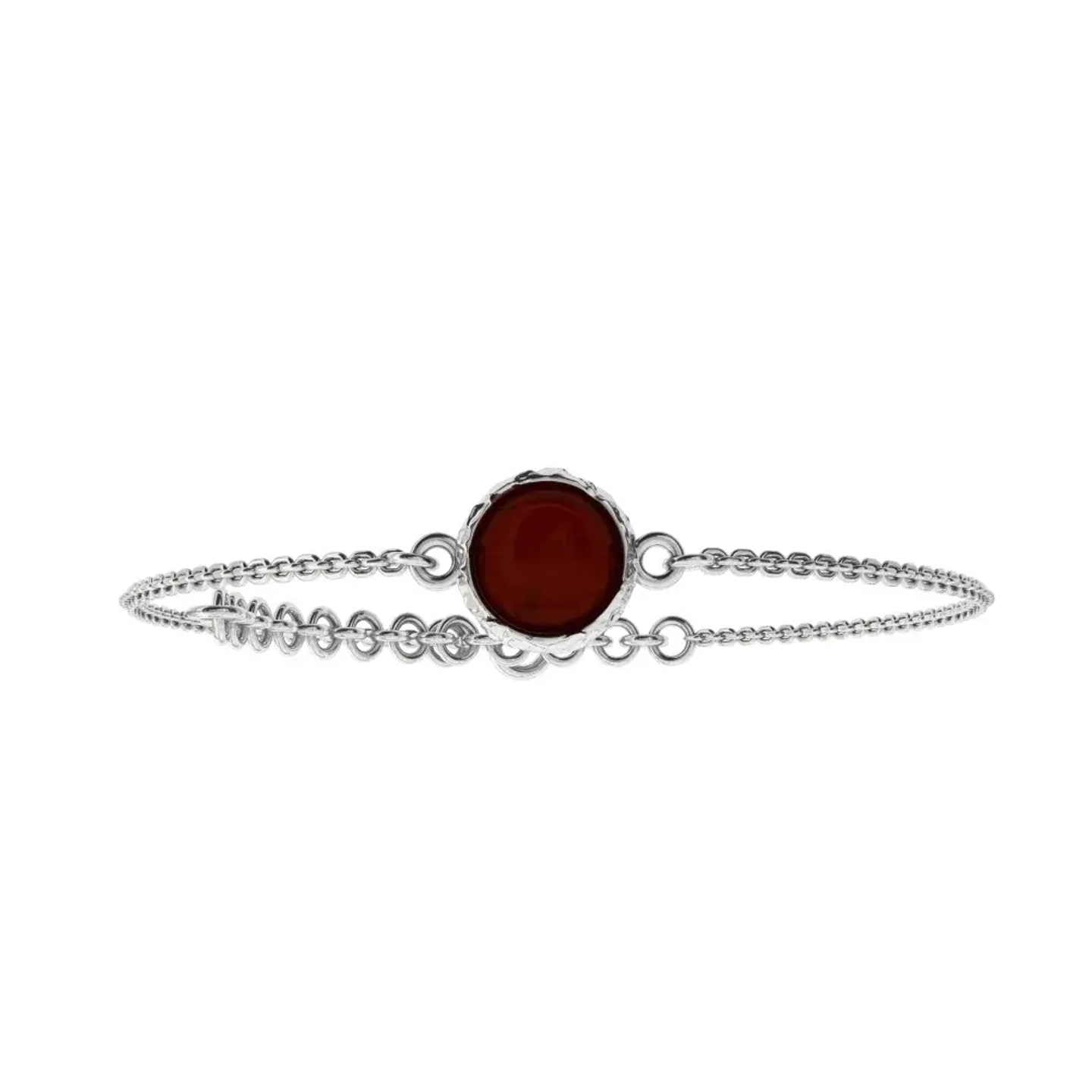 Браслет битый Круг с вишневым янтарем