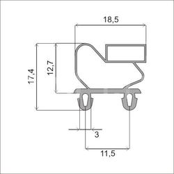 Уплотнительная резинка для холодильного шкафа Polair ШХ-0,5 ДСУН (BC105-P)1390 х 655 мм
