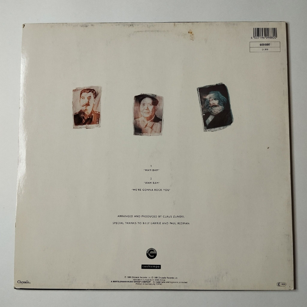 Винтажная виниловая пластинка LP N.T. Gang Wam Bam (Germany 1988) 45 RPM Maxi Single