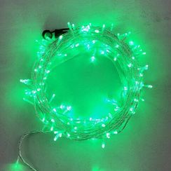 Светодиодная гирлянда с возможностью динамики 20 м., 200 зеленых LED ламп, 24V., прозрачный силиконовый провод, IP65, Beauty Led (EST200-3W10-1G)