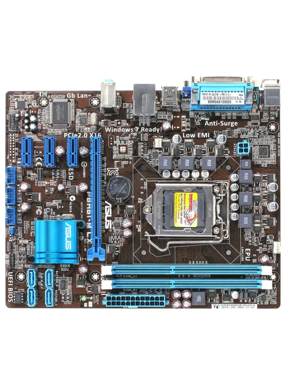 Материнская плата Socket LGA1155 ASUS P8H61-M LX H61 DDR3