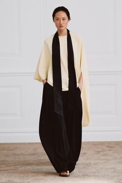 ZARA АСИММЕТРИЧНАЯ БЛУЗА С ПЛАТКОМ — ZW COLLECTION, ЖЕЛТЫЙ