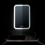 Зеркало-шкаф с подсветкой Джерси, 50х75 см (сенсорный выключатель, часы, правый, белый корпус)