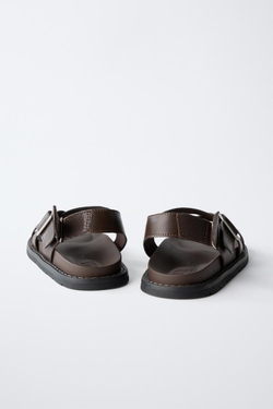 ZARA САНДАЛИИ С ПРЯЖКАМИ, КОРИЧНЕВЫЙ