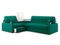 Диван угловой с Баром Денвер 1,6 - Velutto 33 изумрудный/ коричневая накладка