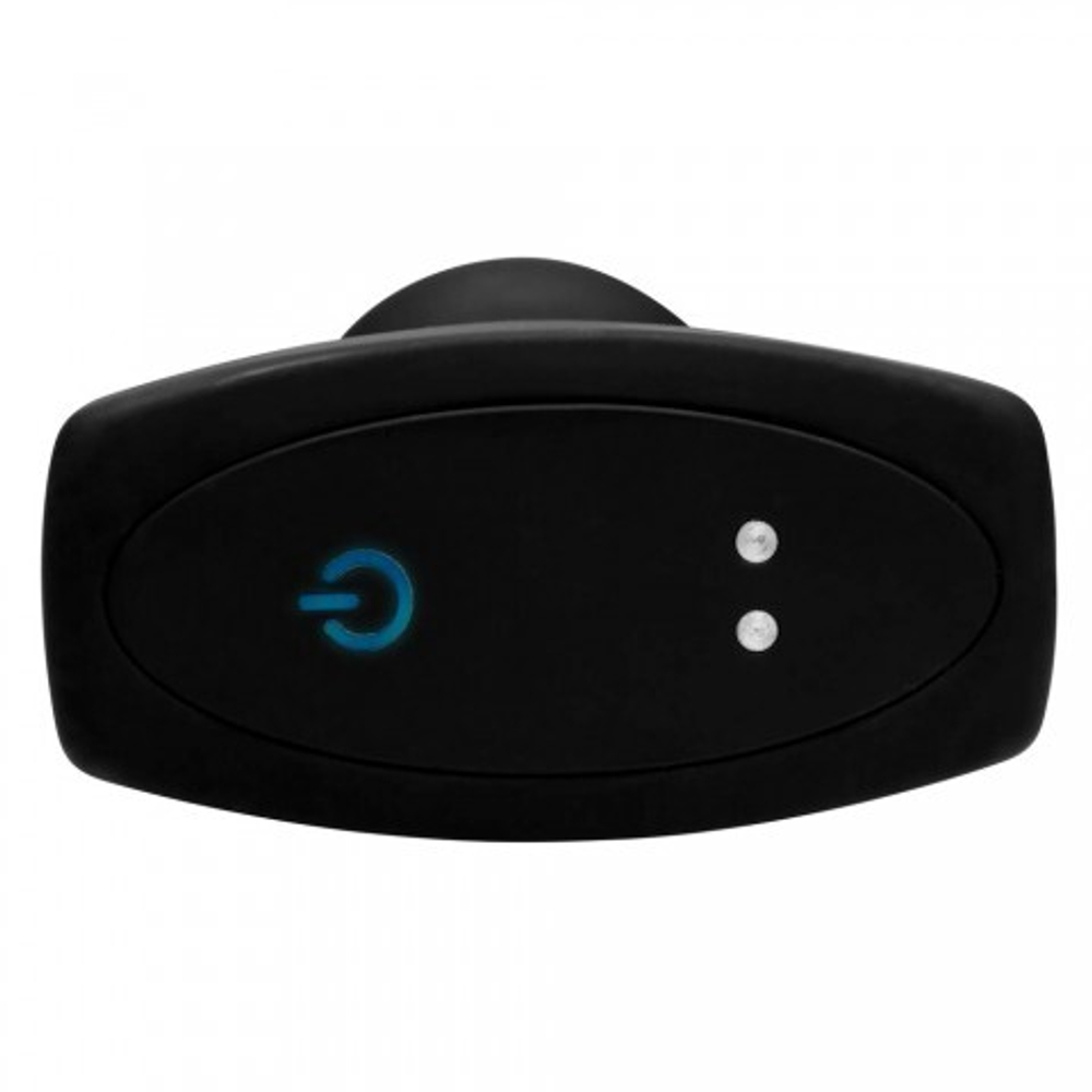 Анальная вибропробка с дистанционным управлением Rimmers Slim M Curved Rimming Plug, черный, 13.9х3.8 см