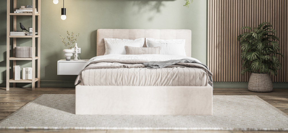 Белла Кровать без ПМ 140 Велюр Монолит латте