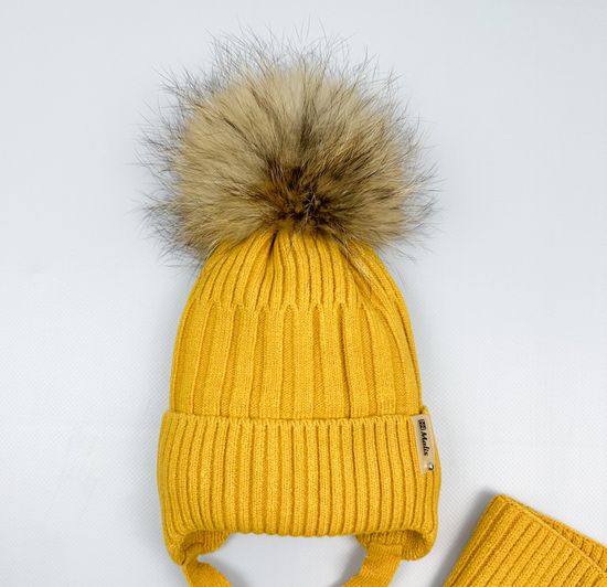 Шапка зимняя со снудом, Горчица