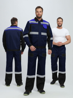 Костюм Вивантек-1 СОП К. (тк.Смесовая МВО,240) брюки, т.синий/черный/васильковый