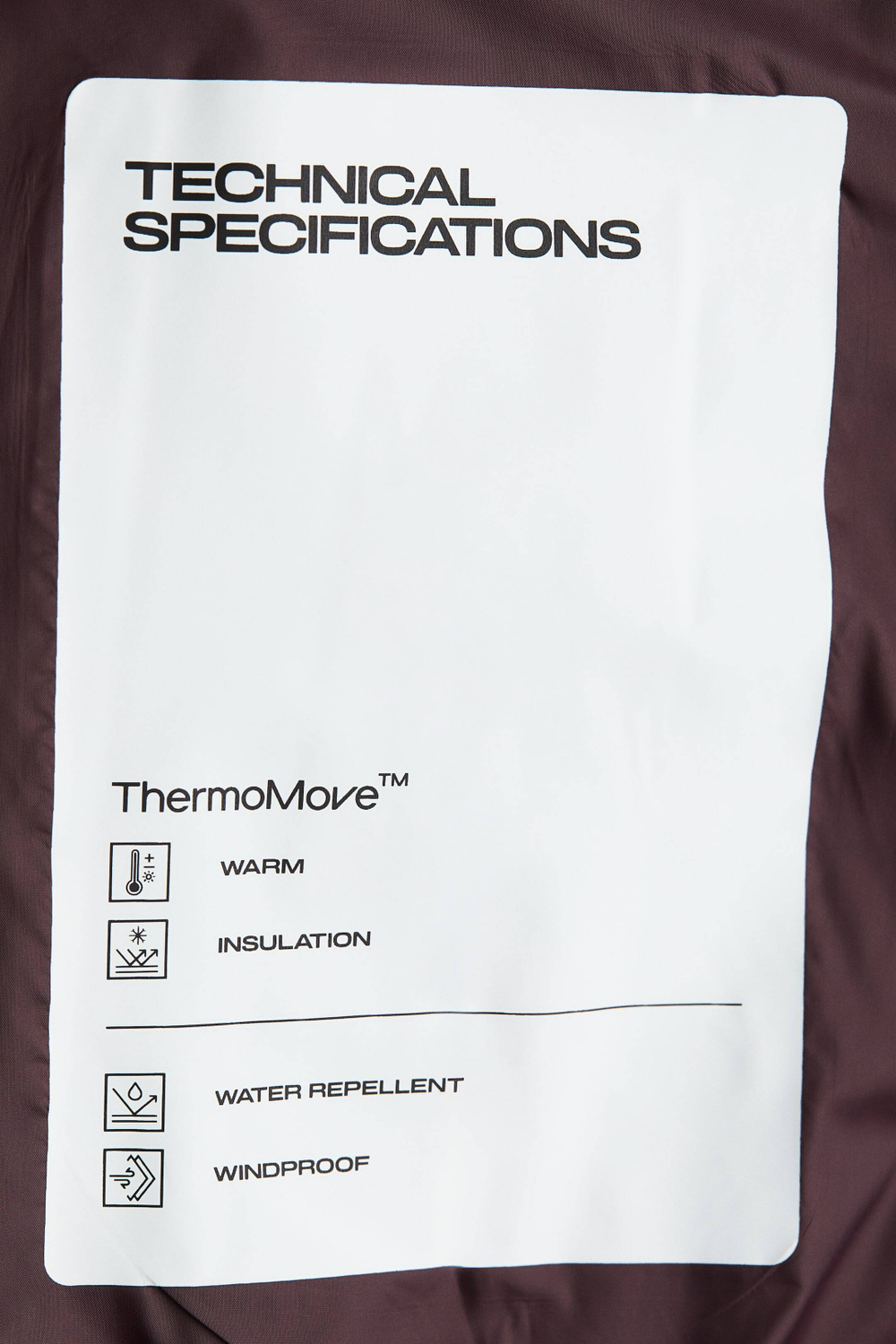 H&M Утепленная горнолыжная куртка ThermoMove™, баклажанный