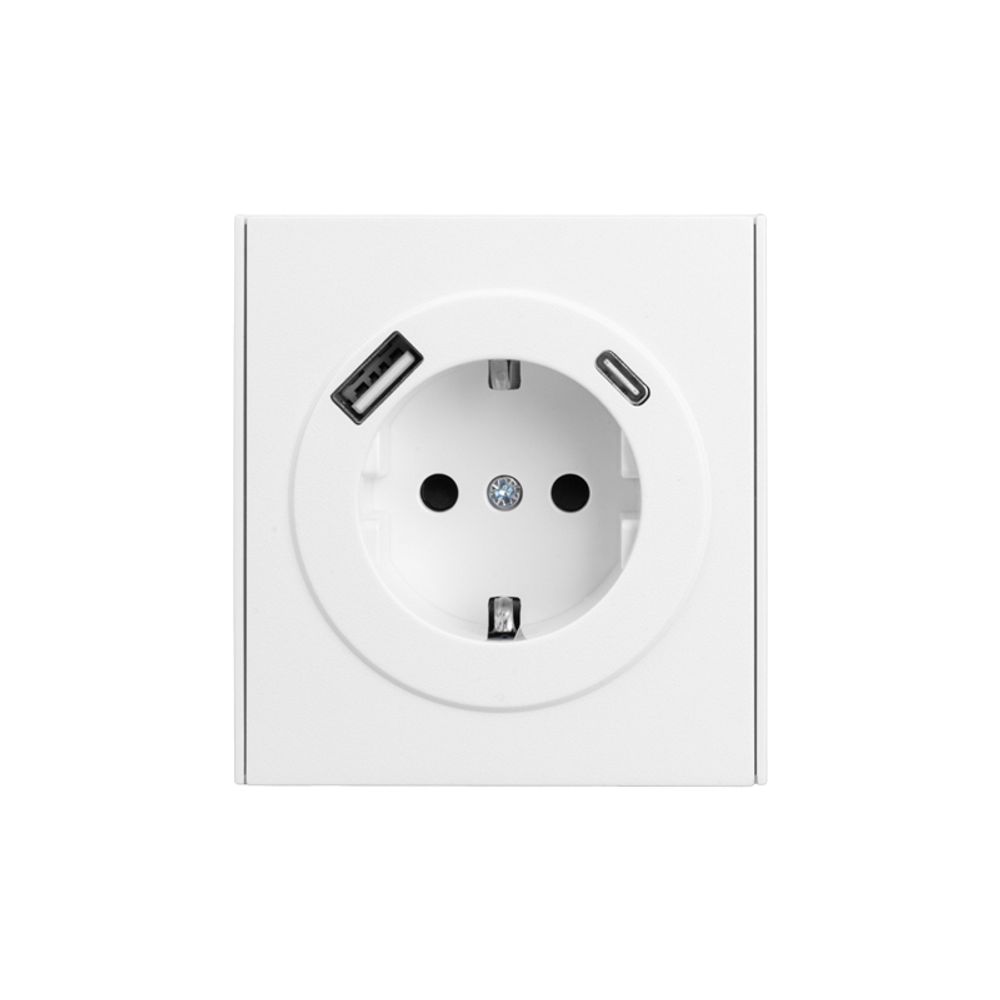 Розетка STRONG 1-ая с/з с/у з/ш 16А с USB A+C быстрой зарядки 5В/3А жемчуг KRANZ