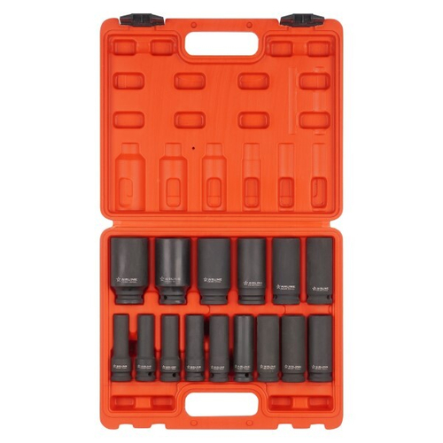 Набор головок 15 предм. (1/2) 78 мм (10-32 мм) пласт. кейс. ударные удлиненные (AIRLINE)