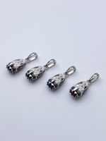 Ладанка из серебра/Чернение/С подвижным ухом/Со вставкой из красного фианита