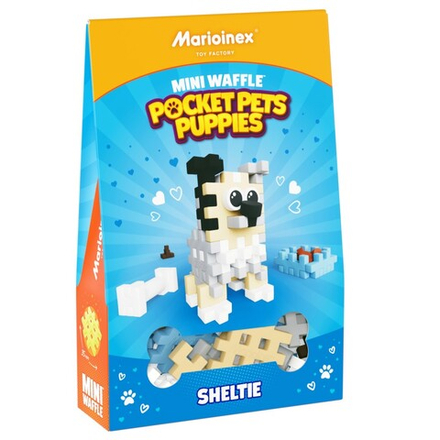 Marioinex - Мини-конструктор Waffle POCKET PETS PUPPIES Шетландский овчарка 49 элементов. 907818