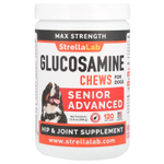 StrellaLab, Glucosamine Chews, Max Strength, Senior Advanced, For Dogs, Chicken, 120 Soft Chews, 12.6 oz (360 g)