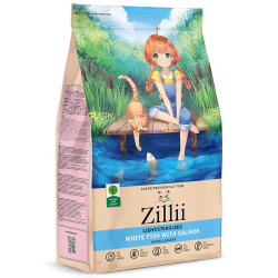 Сухой корм ZILLII Light/Sterilized Cat для взрослых стерилизованных кошек с белой рыбой и лососем, п