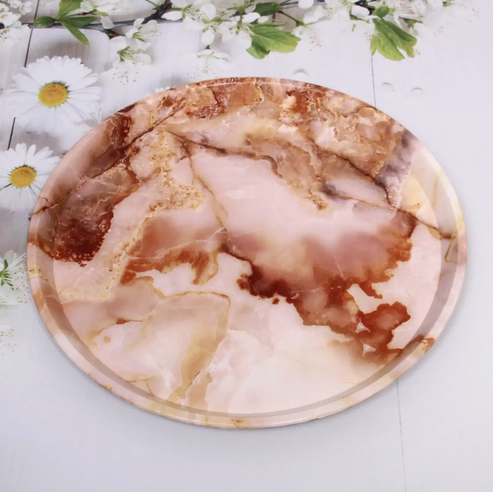 Поднос пластиковый «Мрамор» 35,5см коричневый