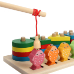 Развивающая игрушка деревянная Сортер гвозди 4 шт + рыбалка, коробка C-41848