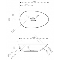 Раковина-чаша Abber Stein 60 AS2615 Белая матовая