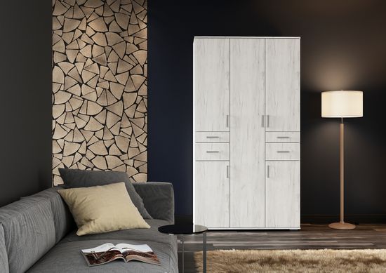 НЕЛЬСОН ШК 02 Шкаф Фасад ДУБ КРАФТ БЕЛЫЙ/Корпус ДУБ КРАФТ БЕЛЫЙ