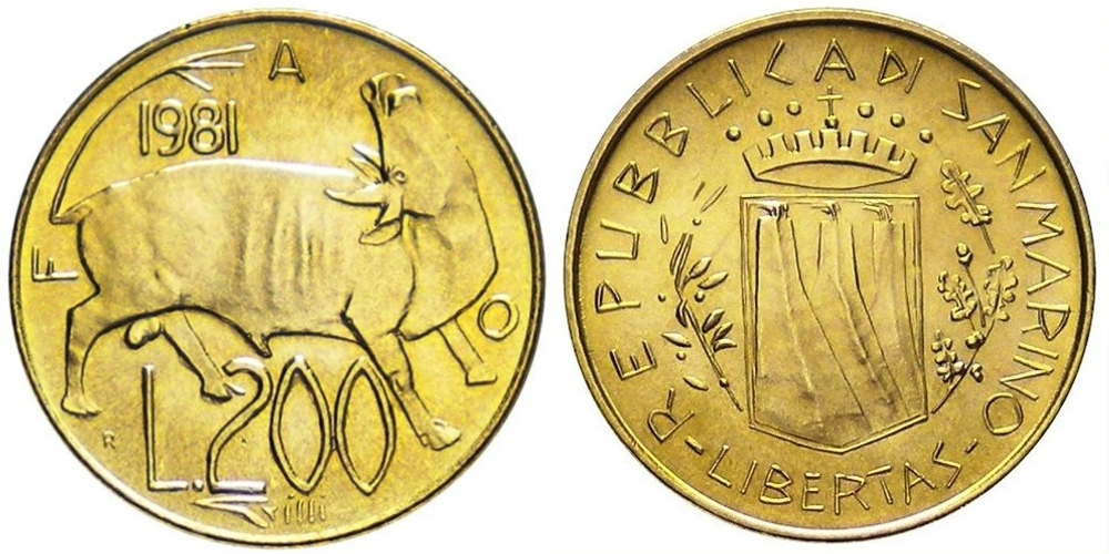 Сан-Марино 200 лир, 1981 Мир