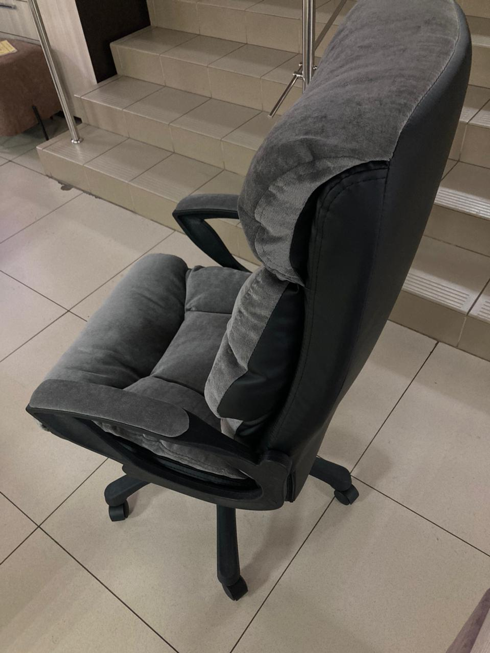 Кресло Фортуна-5 (10) м Вельвет темно-серый Мех качания п Директор (в разборе)