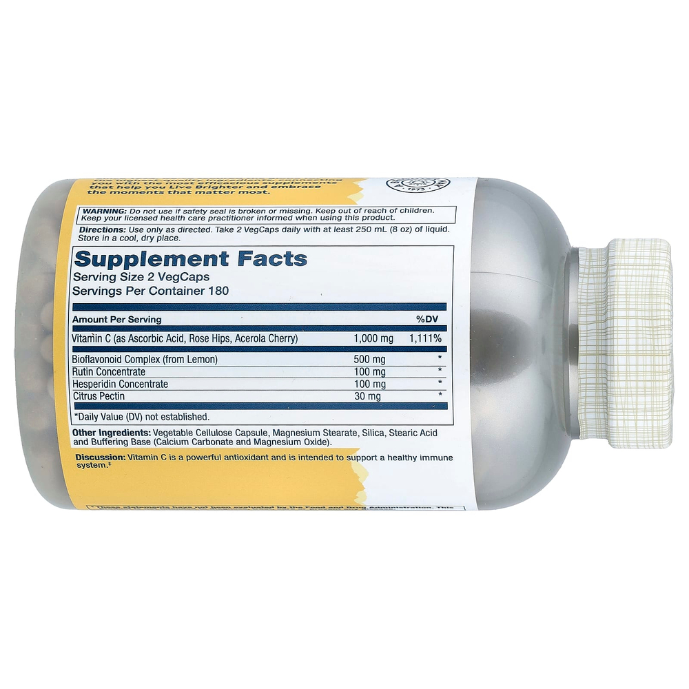 Solaray, Super Bio, витамин C, с медленным высвобождением, 360 растительных капсул