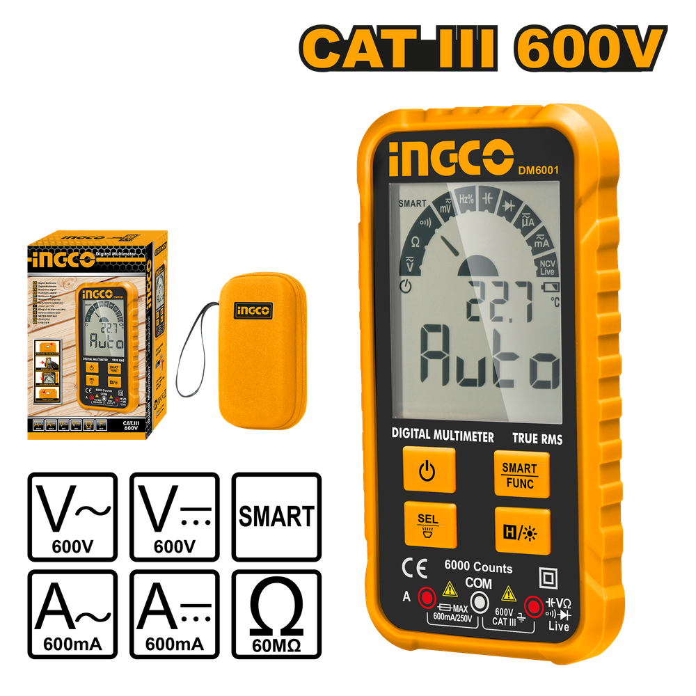 Мультиметр цифровой INGCO DM6001
