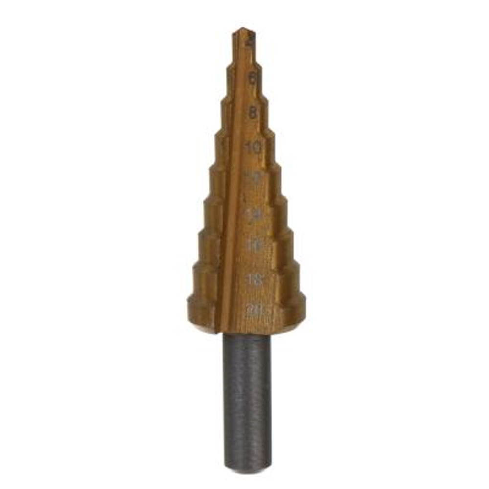 Сверло по металлу HSS ступенчатое Рокот 4-20мм, 9 ступеней