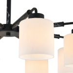 Люстра на штанге 8x60Вт E27, металл/стекло, чёрный мрамор/белый