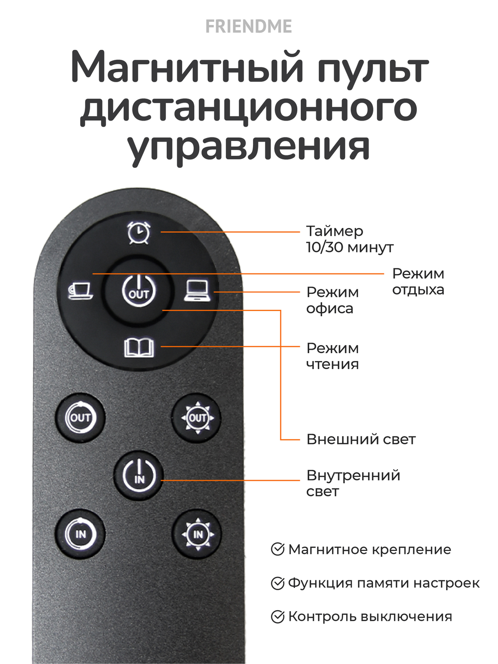 Светильник FRIENDME напольный декоративный светодиодный No.FDL02 черный. Яркость - 2300 lum. 36W. с пультом