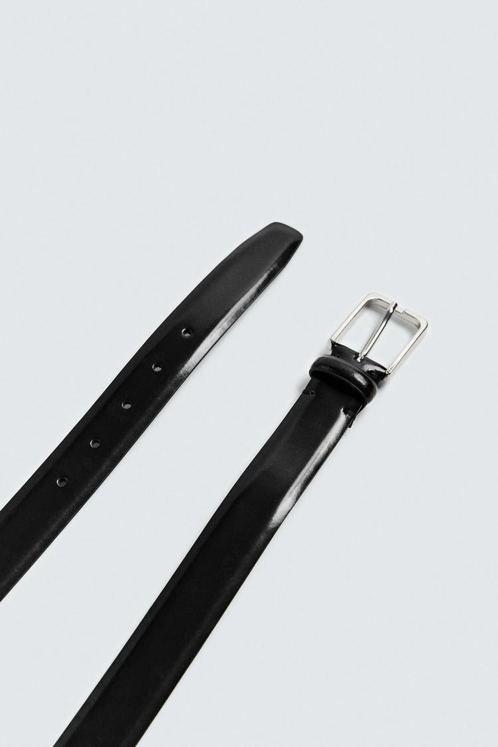ZARA КОЖАНЫЙ РЕМЕНЬ С ОТДЕЛКОЙ, ЧЕРНЫЙ