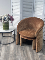 Кресло М-City DISAUR +Оттоманка Хаг (Hug) At5139-13 Коричневый, ткань, каркас Металл В Обивке